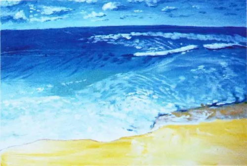 油画 海景油画技法 海水沙滩