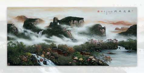 天门山砂石画