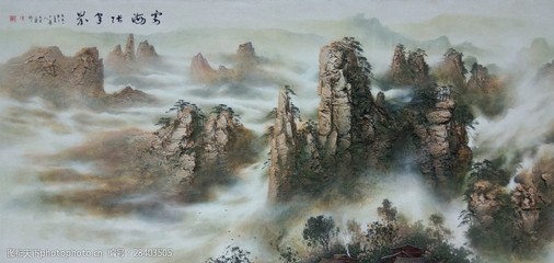 风光壁画图片素材