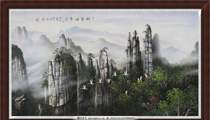 王志进砂石画 御笔峰图片