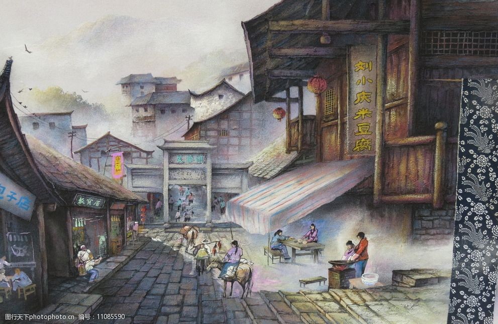 芙蓉镇砂石画图片