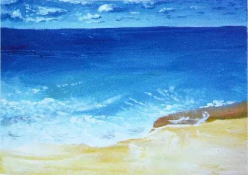油画 海景油画技法 海水沙滩