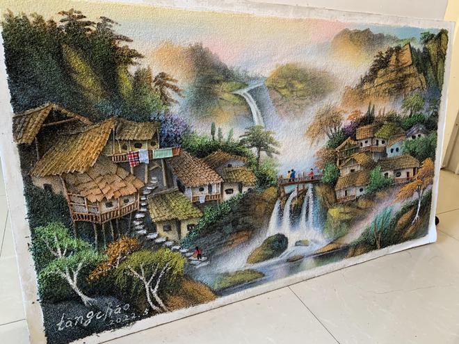上班是生活下班是梦想!56岁保安用树枝砂石作画,网友:屈才了