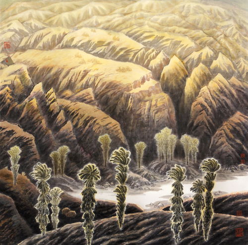 中国当代著名画家精品欣赏 砂石画的独特魅力